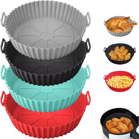 Silicone Air Fryer Liner, Reusable Round Liners for Tower,BPA-Free Non-Stick Silicone Air Fryer Acce