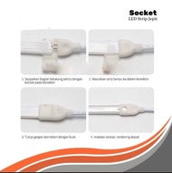 Accsesoris LED Strip Jepit - Socket LED stip Jepit - sambungan Strip Jepit 1 Cm - socket jepit