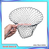 jaring serokan ikan super kuat /ring stainless padat /serok benang nylon /serok ikan besar