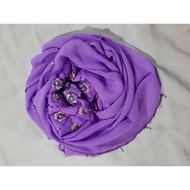 Tudung Half Moon Manik Veil Purple Scarf Pengantin