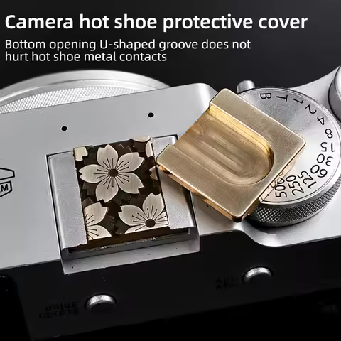 Metal Camera Hot Shoe Cover Shutter Button Protective Cap for Canon Nikon ZF Sony Fuji XT50 XM5 XT30