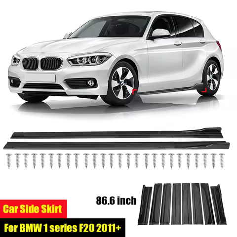 For BMW Accessories F20 F21 1-Series 118I 116D 2019+ Gloss Black Car Side Skirt Extensions Rocker Pa