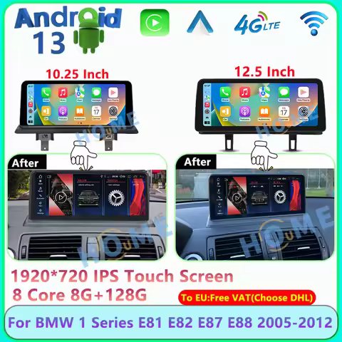 GPS Navigation Android 13 Car Video Player Multimedia Radio Carplay Android Auto For BMW 1 Series E8