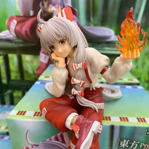 In Stock Original Touhou Project 15cm Fujiwara No Mokou Anime Character Model Pressed Instant Pvc No