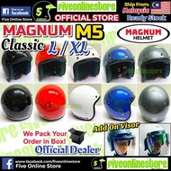 ❀ Helmet ❀ ✡Magnum Helmet M5 Classic Topi Keledar Motorsikal L XL 3 Button ORIGINAL Motor Bike SGV99 SGV 99 MS88 Rainbow Smoke Visor✽