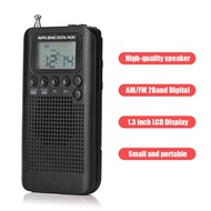 HRD-104 1.3 inch LCD Digital Display Pocket AM FM Radio with 40mm Driver Speaker&*-*
