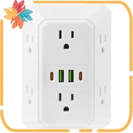 Wall Charger Outlet Extender Surge Protector 6 Outlet Splitter US Plug