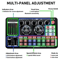 F999 live sound card Bluetooth compatible external wireless DJ mixer noise reduction for live audio