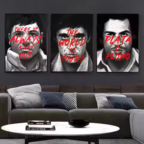Classic Movie Pablo Escobar Tony Montana Qoutes Posters Prints Wall Art Canvas Painting The World Is