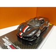 DF 1 43 Ferrari 488 Pista Spider Convertible Version Supercar Resin Model Bright Black