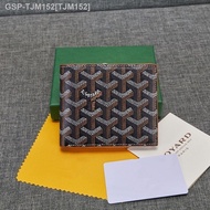 Goyard 2023ใหม่ Goya กระเป๋าสตางค์แฟชั่นหลากกระเป๋าเงินมีช่องเสียบบัตรกระเป๋าสตางค์สำหรับทุกเพศครึ่งพับสั้นสไตล์เดียวกัน