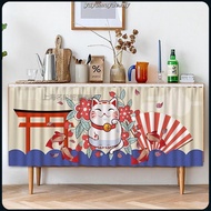 Cartoon Curtain Cabinet Kitchen Langsir Dapur Meja  Dapur Curtains Self-adhesive Skirting Table Top 