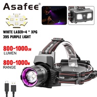 Asafee HL-08 Headlamp 1000LM Red Purple Light Adjustable Telescopic Zoom Outdoor Waterproof Workligh