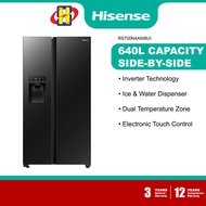 Hisense Refrigerator (640L) Inverter with Ice &amp; Water Dispenser Side-by-Side Fridge RS700N4AWBUI
