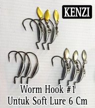 WORM HOOK KENZI UNTUK HOOK SOFT LURE UKURAN 6CM