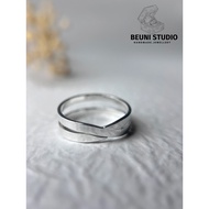 BEUNI HANDMADE PREMIUM 999 SILVER RING ANTIRUST NO ALLERGIC WATER PROOF WITH 999 MARK 999 SILVER
