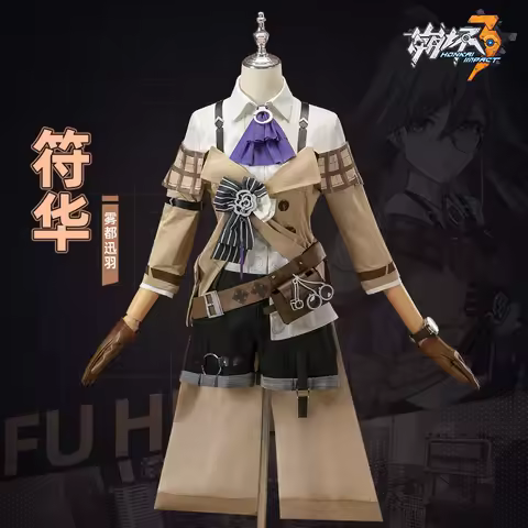 New Honkai Impact 3rd Fuhua Cosplay Game foggy city trench coat Uniform Retro costume female Outfit