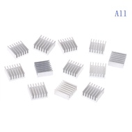 All 12 Pcs Silver Aluminum Radiator Heatsink Heat Sink Cooling Kit 14x14x6mm