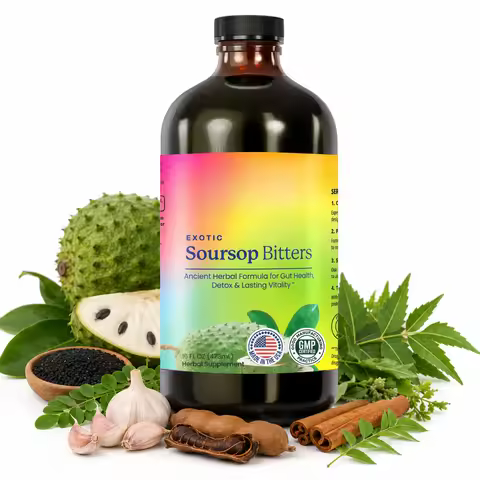 Soursop Bitters Liquid Botanical Blend with Black Seed, Sea Moss, Moringa, Ginger, Turmeric, Daily W