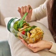 [in stock] Salad storage jar with lid, plastic sealed jar, kitchen supplies, portable salad jar, veg
