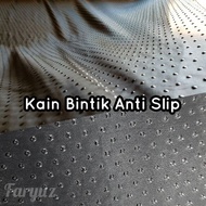 Kain Bintik Rapat 100x150cm Saten/Satin Hitam Karet Hitam Anti Slip Antislip Tidak Licin alas lantai