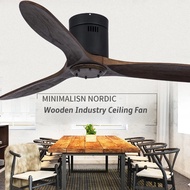 Luxury Wooden Pendant Fan 42/52 Inch Vintage Ceiling Fans With Lights And Remote Control 3 Wooden Blades