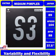 VICTAS SPECTOL S3 Medium Pimples Table Tennis Rubber Ping Pong Getah Made in Japan Hardness 37.5° (R