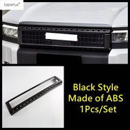 Front Middle Grid Grille Grill Frame Cover Trim ABS Carbon Fiber Accessories For Toyota Land Cruiser