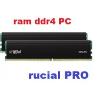 Ram ddr4 PC 8gb and 16gb rucial PRO heatsink buss 2400 / 2666 / 3200 / 3600 ..specialized in oc..as 