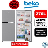 (KLANG VALLEY DELIVERY)BEKO 270L 2 DOOR INVERTER FRIDGE RDNT271I50VZS