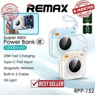 【CCC Certified 3C】Remax RPP-152 10000mAh Powerbank Magnetic Wireless Power Bank Built In Cable Fast 