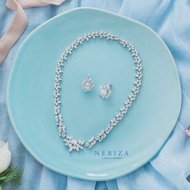 Neriza jewelry/เครื่องประดับเจ้าสาวเพชรสังเคราะห์ประกายเทียบเท่าเพชรแท้  จัดส่งฟรีพร้อมกล่องNSW092