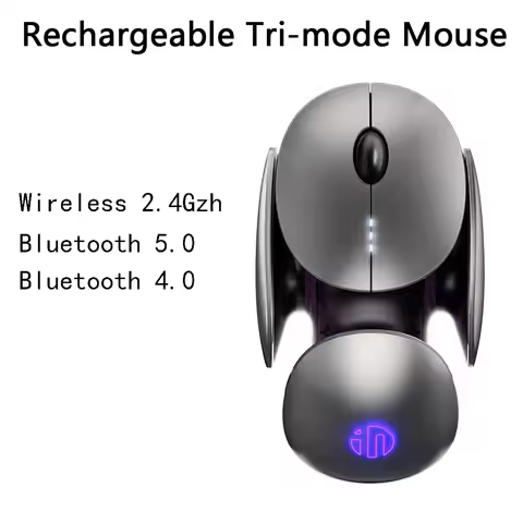 X2 Metal Bluetooth Mouse with 3 Mode 2.4G USB-C Rechargeable Gamer Mice for PC/Laptop/Win/Mac
