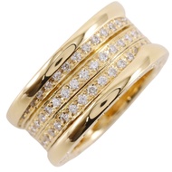 BVLGARI Bzero1 Ring, Size 9.5, 3-band, 18K Yellow Gold with Diamonds, Made in Italy, Approx. 13.1g, 