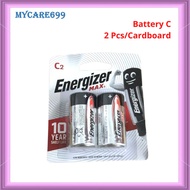 Energizer Max C2 Battery | Bateri Energizer Saiz C 1.5V Alkaline | Long Lasting Power Pack Original 