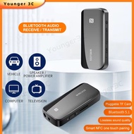 2 IN 1 Bluetooth 5.1 Adapter Aux Audio Receiver Wireless Dongle NFC TF Card 3.5mm Jack Handsfree For