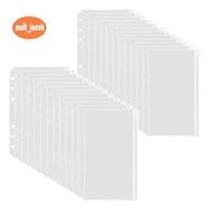 50PCS A6 Binder Pockets 6 Holes Binder Pouch for 6-Ring Binder PVC Cash Budget Envelopes Zipper Bag