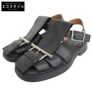 Alexander McQueen T-Bar Cage Sandals, Men's, Black, Size 42, 834359