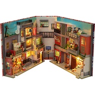 Birthday gift, DIY toy model BOOK NooK cute Booknote style wooden dollhouse Small alley TC26 Book No