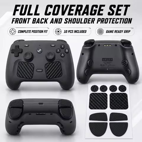 10Pcs/Set for Steam Controller Carbon Fiber Textured Joystick Cap Button Sticker for Steam Controlle