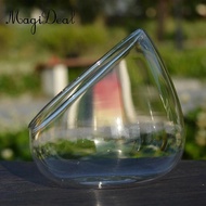 MagiDeal Slant Cut Bowl Glass Vase Candy Dish Fruit Jar Glass Terrarium Bowl for Tabletop