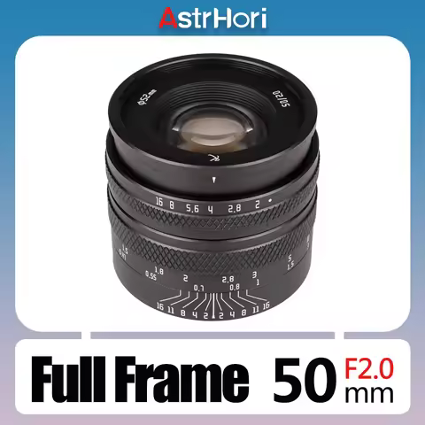 AstrHori 50mm F2 Full Frame Large Aperture Manual Camera Lens for Portrait Photography with Sony E F