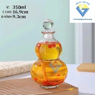 350ml gourd bottle, rice salt bottle / Glass gourd bottle with glass stopper / ginseng soaking bottl