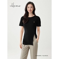 Hem Slit Design High Intelligence Elegant Commuter Slimmer Look Shirt 24904C9E