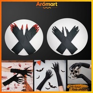 Halloween Long Nail Gloves Elastic Gloves Cosplay Props Vampire Witch Party Accessories