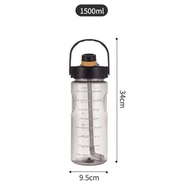 2000ML Water Bottle Reminder Water Bottle Tumbler with Straw Scale Big Bottle 2Liter 2litre Gym Bott