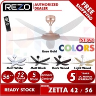 【Free Shipping】Rezo ZETTA 56 / ZETTA 42 12 Speed | 5 Blade 56'' / 42'' Inch DC Motor Remote Control Ceiling Fan