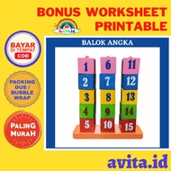 Avita.id Number Beam | Children's Educational Toys - Stacking Colorful Number Blocks
