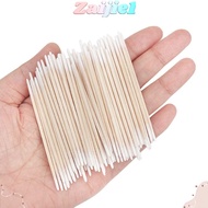 ZAIJIEEE 100Pcs Double-end Wood Cotton Swab, Disposable Ultra-small Daily Cleaning Double-Tipped Cot