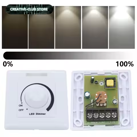 110/220V AC LED Dimmer Switch Flush-Mounted Dimmer for Dimmable LED and Halogen DC0-10V Dimmer Switc